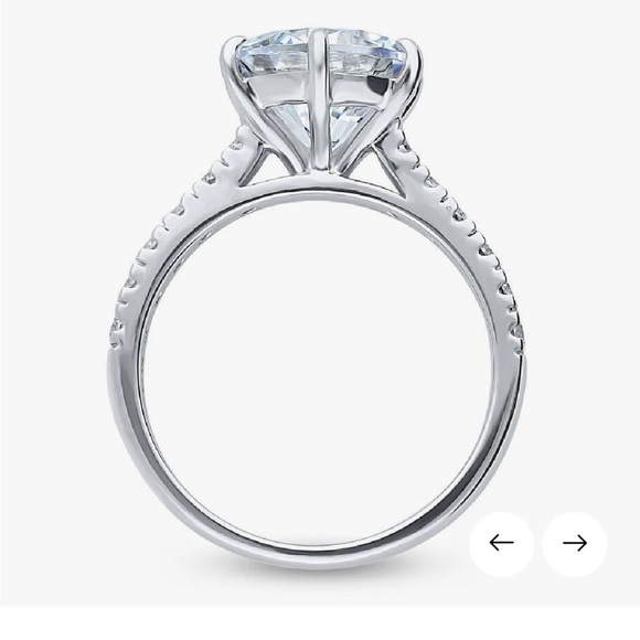 Berricle Solitaire 3.8ct CZ Ring in Sterling Silver Size 4.5 - Picture 4 of 12